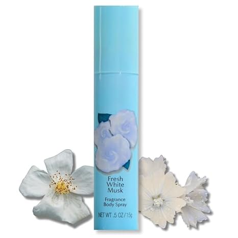Fresh White Musk Fragrance Body Spray, 0.5 oz, Light Floral Scent